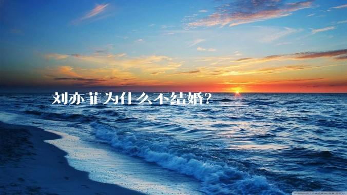 刘亦菲为什么不结婚？