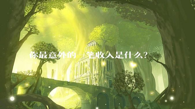 你最意外的一笔收入是什么？