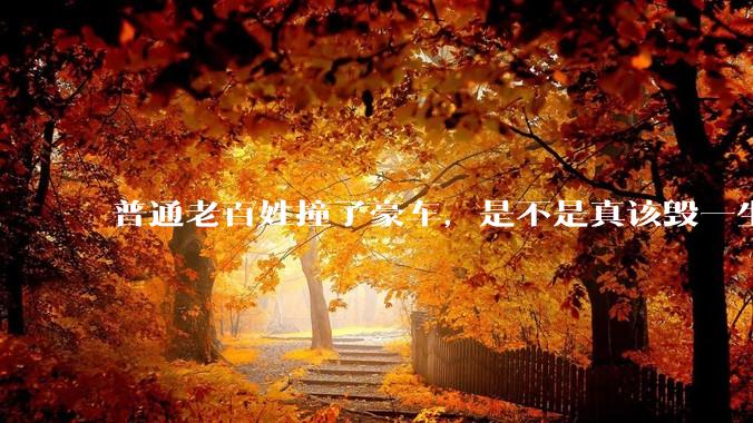 普通老百姓撞了豪车，是不是真该毁一生？